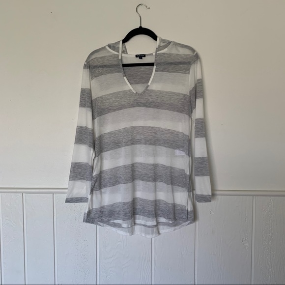 Splendid Homespun Hood Tunic Top Stripe Cover-Up - Picture 2 of 6